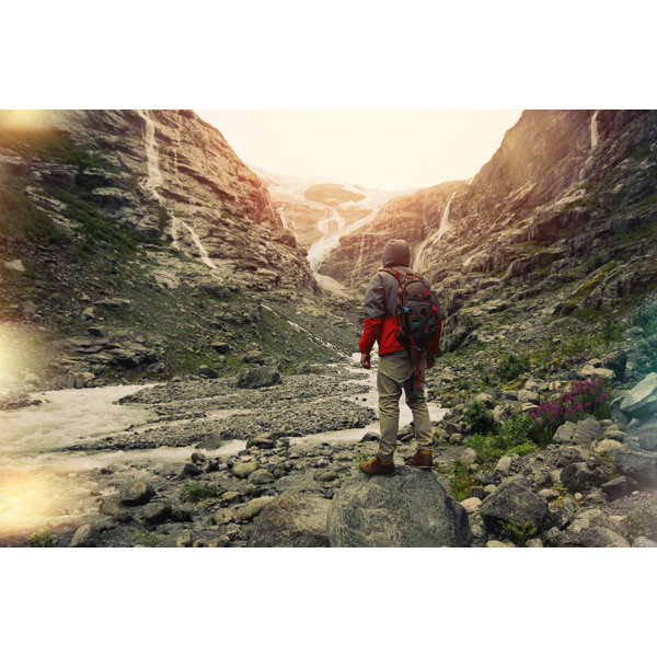 Millwood Pines Man Near Glacier By Leonidkos Wrapped Canvas